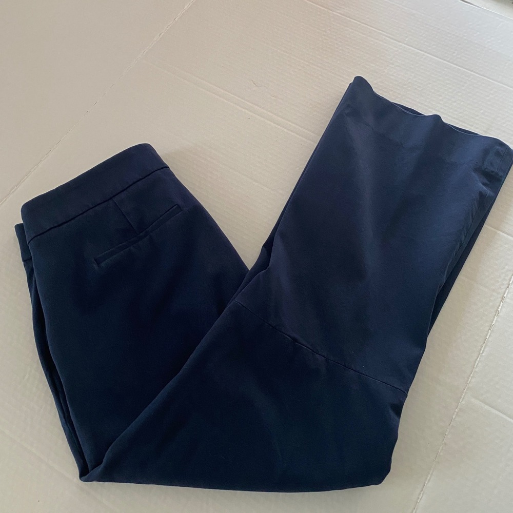 J.Crew Navy Blue High Rise Cropped Wide Leg Trousers Size 4T Tall